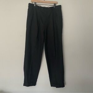 Pronto Uomo Men Pant 36 Black Pleated Wool Cashmere Trouser Dress Pant